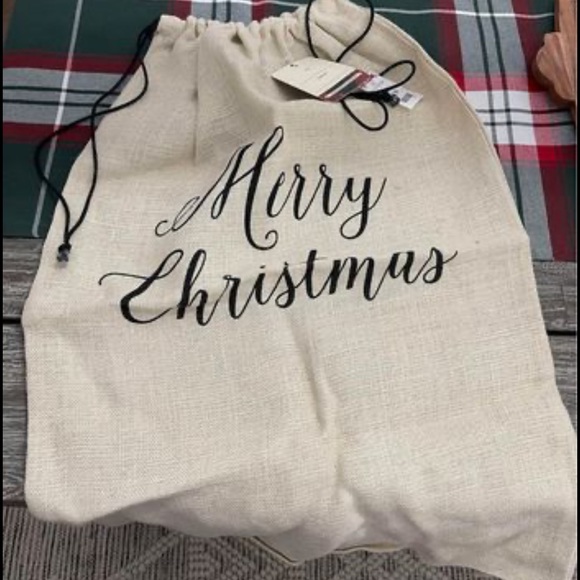Merry Christmas Burlap Santa Sack - Picture 1 of 2